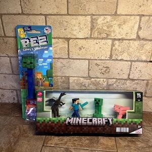 Minecraft Adventure Action Figure Set with PEZ Dispenser